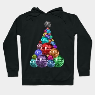 1970s Multicolor Disco Ball Christmas Tree Hoodie